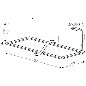 dimensioni lampadario rettangolare Edge 3